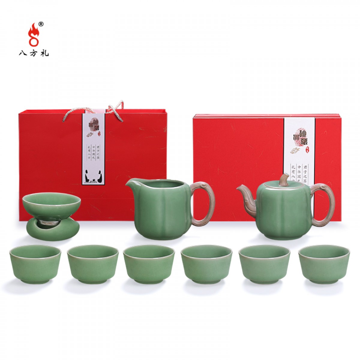 八方礼   福运连连龙泉官窑茶具BFLLQGY2019-1