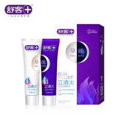 舒客早晚立体清火牙膏65g+65g