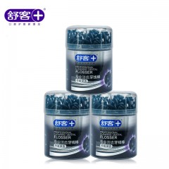舒客 专效洁齿牙线棒(竹炭深洁)50支/盒*2