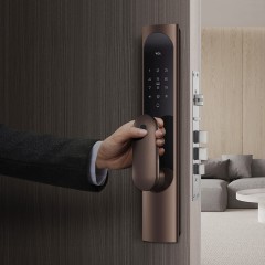 TCL指纹锁智能锁家用防盗门锁密码锁推拉式全自动指纹锁C级锁芯未关门提醒自动反锁K6C 【旗舰款K6C】纳米银抗菌+全自动