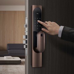 TCL指纹锁智能锁家用防盗门锁密码锁推拉式全自动指纹锁C级锁芯未关门提醒自动反锁K6C 【旗舰款K6C】纳米银抗菌+全自动